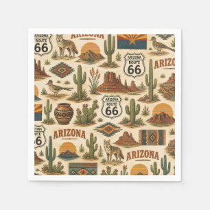 Arizona Route 66 woestijntafelstijl Servet