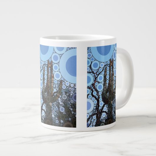 Arizona Saguaro Cactus Concentric Circle Mosaic Jumbo Mok (Voorkant rechts)