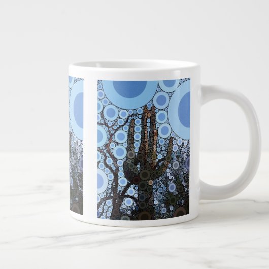 Arizona Saguaro Cactus Concentric Circle Mosaic Jumbo Mok (Rechts)