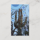 Arizona Saguaro Cactus Concentric Circle Mosaic Visitekaartje (Achterkant)