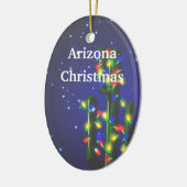 Arizona Saguaro Cactus kerstversier Keramisch Ornament (Links)