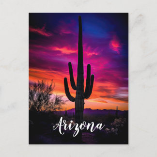 Arizona Saguaro Cactus SouthWestern Desert Sunset Briefkaart
