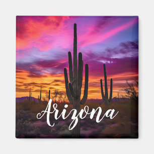 Arizona Saguaro Cactus SouthWestern Desert Sunset Magneet