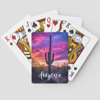 Arizona Saguaro Cactus SouthWestern Desert Sunset Pokerkaarten