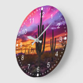 Arizona Saguaro Cactus Southwestern Sunset Grote Klok (Hoek)
