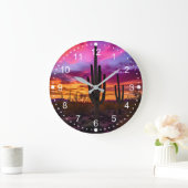 Arizona Saguaro Cactus Southwestern Sunset Grote Klok (Huis)