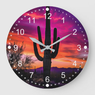 Arizona Saguaro Cactus Southwestern Sunset Grote Klok