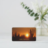 Arizona Saguaro Cactus Sunset Visitekaartje (Staand voorkant)