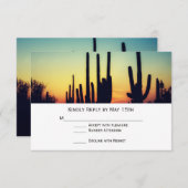 Arizona Saguaro Cactus Sunset Wedset Cartes RSVP (Devant / Derrière)