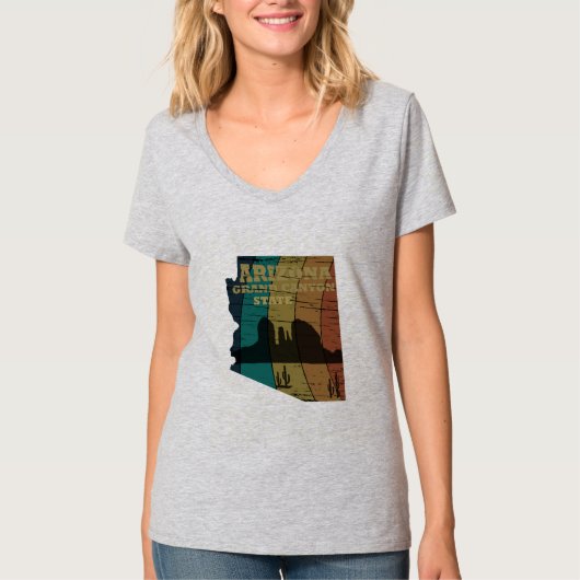 Arizona Sedona landschap als kaart T-shirt (Voorkant)