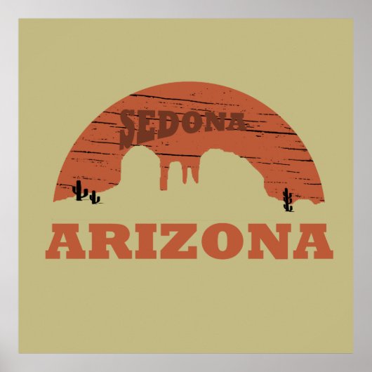 Arizona sedona landschap az retro poster (Voorkant)