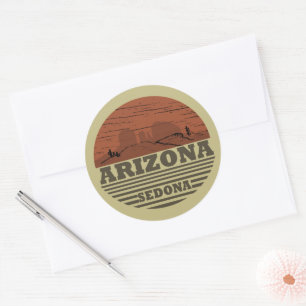 Arizona Sedona landschap  az retro Ronde Sticker