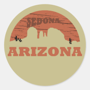 Arizona sedona landschap az retro ronde sticker