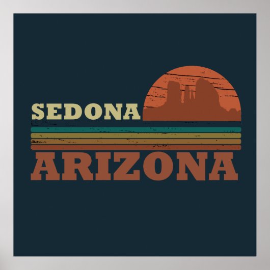 Arizona Sedona  zonsondergang az retro Poster (Voorkant)