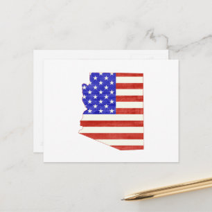 Arizona Shaped Patriotic Arizonan American Flag Briefkaart