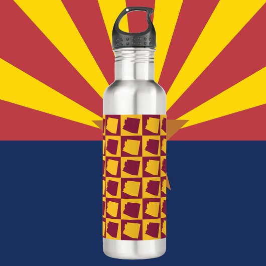 Arizona Silhouette Pattern Maroon and Gold Waterfles