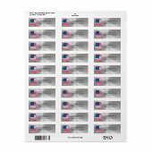 Arizona Silver American Flag Patriotic Etiket (Full Sheet)