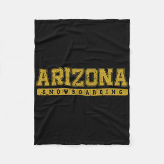 Arizona Snowboarding Geel  Tekst Fleece Deken