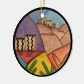 Arizona Southwest Desert Kerstmis Keramisch Ornament (Links)