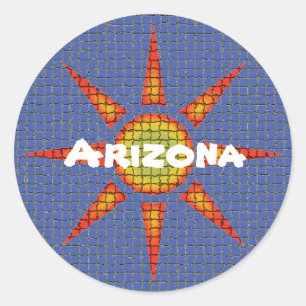 Arizona Southwest Style Sun Tiled Mosaic Ronde Sticker