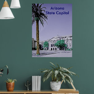 Arizona State Capitol Retro met Touch of Color Poster