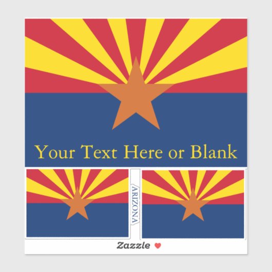 Arizona State Flag Afbeelding Persoonlijke tekst Sticker (Vel)
