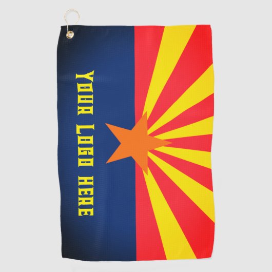 Arizona State Flag met uw eigen Logo Golfhanddoek (Voorkant)