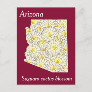 Arizona State Flower Collage Map Briefkaart