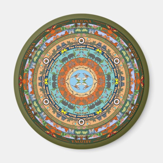 Arizona State Mandala Magnet (Devant)