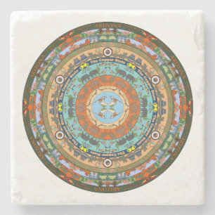 Arizona State Mandala Stone Onderzetter