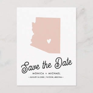 ARIZONA State Map Destination Wedding - ENIGE KLEU Aankondigingskaart