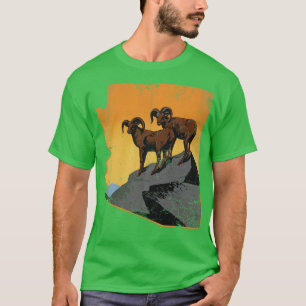Arizona State Map Longhorns Rams Fade T-shirt