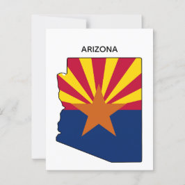 Arizona State Map State Flag Briefkaart