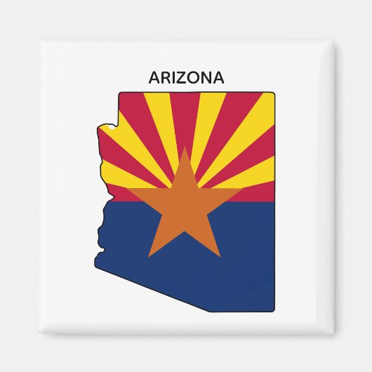 Arizona State Map State Vlag Magneet (Voorkant)