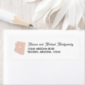 ARIZONA State Map with Heart - ENIGE KLEUR! Etiket (Insitu)