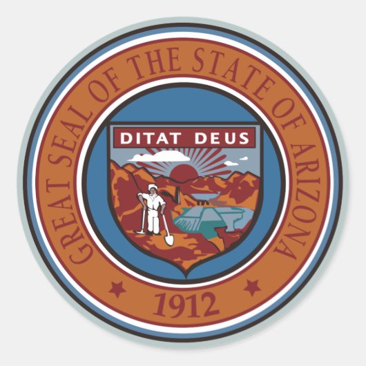 Arizona State Seal Ronde Sticker (Voorkant)