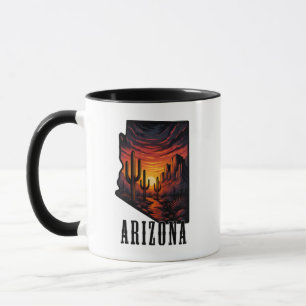 Arizona State Tattoo Style Desert Sunset $ Cactus Mok