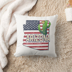 Arizona State Verenigde Staten Retro Kaart Vereni Kussen