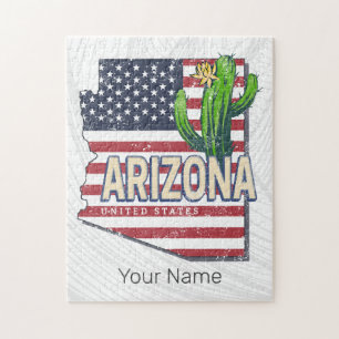 Arizona State Verenigde Staten Retro Kaart  Vereni Legpuzzel