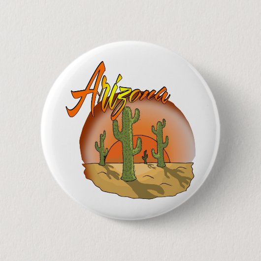 ARIZONA Sunset Cactus Ronde Button 5,7 Cm (Voorkant)