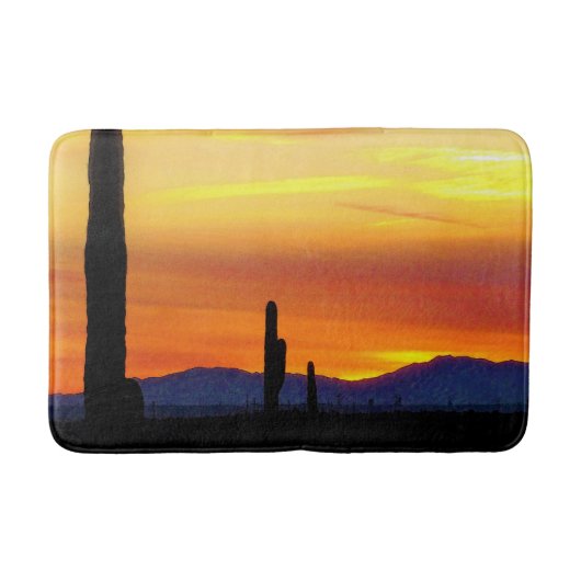 Arizona Sunset / Helder Sinaasappel / Cactus Silho Badmat (Voorkant)