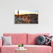 Arizona Sunset in Sonoran Desert met Cactus Canvas Afdruk (Insitu (Woonkamer))