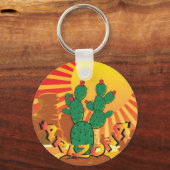 ARIZONA Sunset Prickly Pear Cactus 2 Sleutelhanger (Voorkant)
