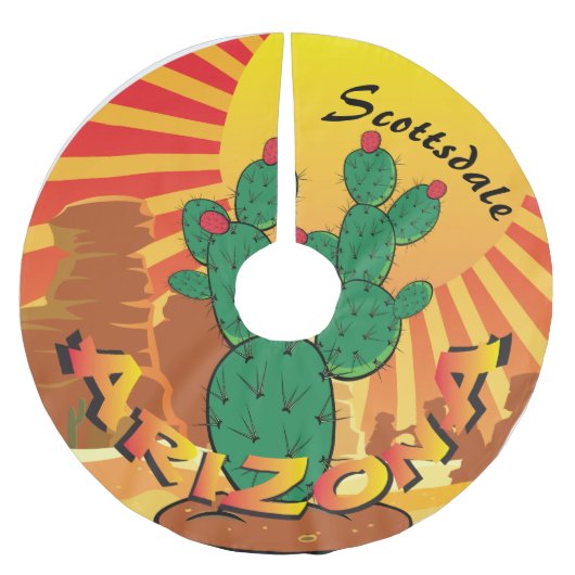 ARIZONA Sunset Prickly Pear CHANGE TOWN Kerstboom Rok (Voorkant)