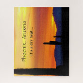 Arizona Sunset Saguaro Cactus Het is een droge hit Legpuzzel (Verticaal)