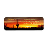 Arizona Sunset / Saguaro Cactus / Oranje & geel Etiket (Voorkant)