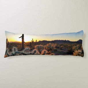 Arizona Sunset Sonoran Desert met Saguaro Cactus Lichaamskussen