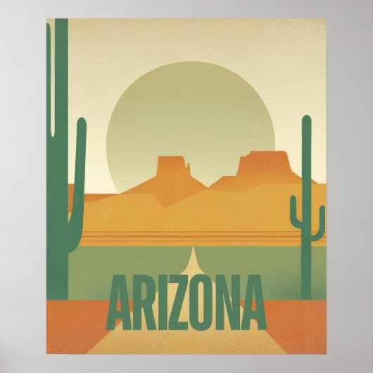 Arizona Sunset - woestijnlandschap Poster (Voorkant)