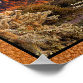 Arizona Superstition Mountain Cactus Faux Leather Poster (Hoek)