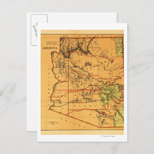 Arizona TerritoryPanoramic MapArizona Briefkaart (Voorkant / Achterkant)